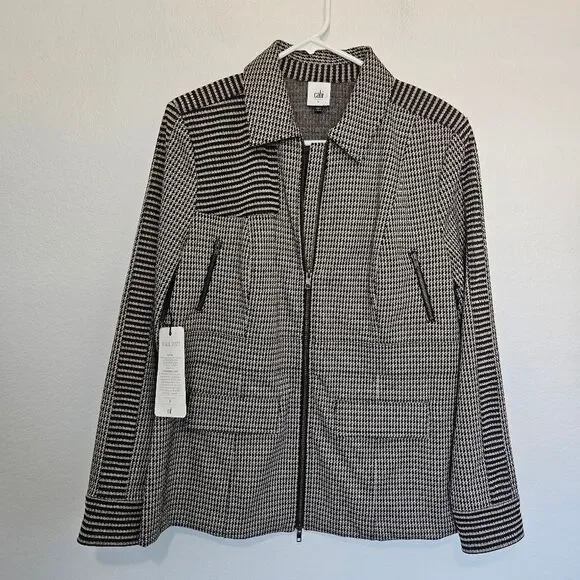 NWT Cabi | The Baron Jacket Houndstooth Brown Black Dark Academia, Womens Large - Picture 1 of 11